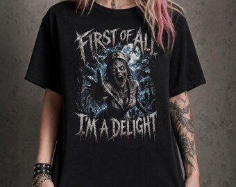 Camiseta de Halloween para enfermera, camiseta gótica zombie estilo bootleg de Comfort Colors, suéter de terror con meme sarcástico divertido