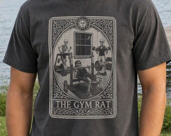 Gym Shirt, Male Fitness Junkie Gift, Gothic Skeleton Halloween Tee, Men's Weightlifting Sweater