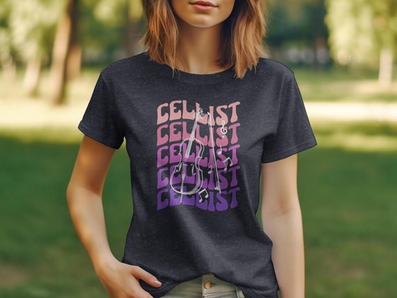Retro Cellist T-Shirt, Cello Musician Tee, Unisex Music Gift