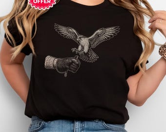 Falconer T-Shirt or Sweatshirt, Falconry Themed Gift, Bird of Prey Tee, Graphic Tee for Bird Handler, Cool Hawk Shirt