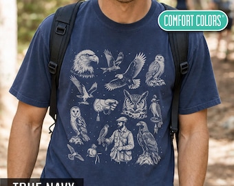 Men's Falconry Shirt, Falconer Sweatshirt, Comfort Colors Bird of Prey Tee, Male Bird Keeper Gift, Hawk Crewneck