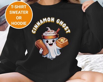 Sudadera divertida con juego de palabras de Halloween, personaje kawaii, sudadera con capucha de fantasma adorable, camiseta de temporada espeluznante, fantasma de Cinnamon Toast, ropa de Halloween