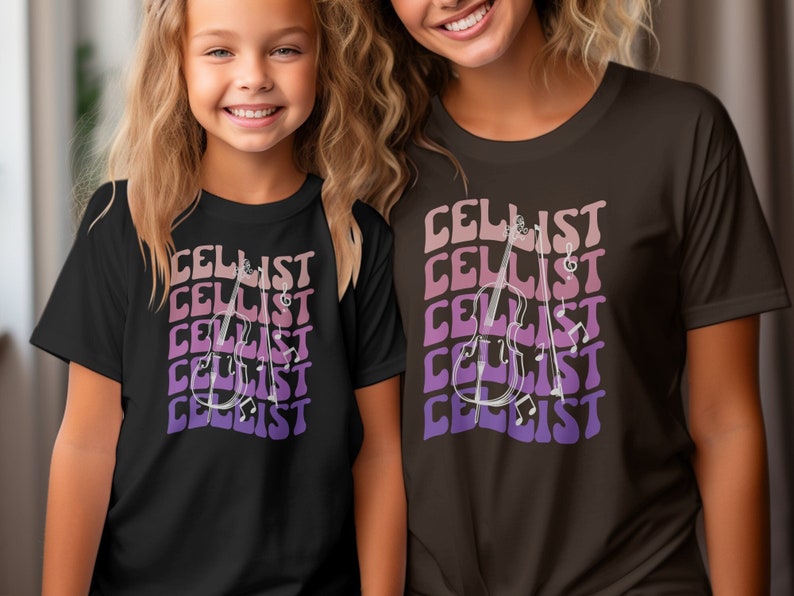 Retro Cellist T-Shirt, Cello Musician Tee, Unisex Music Gift afbeelding 2