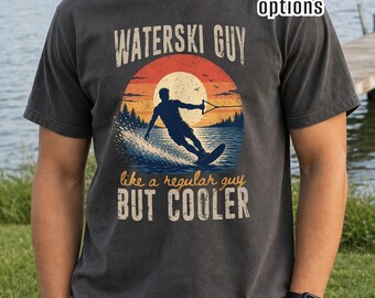 Water Skiing Shirt or Sweatshirt, Men's Waterski Tee, Custom Water Skier Gift, Watersports Sweater