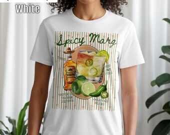 Camiseta Spicy Marg, Camiseta de bebé con diseño de cóctel Margarita, Camiseta de bebé de verano a rayas, Uniforme de camarero, Mixólogo