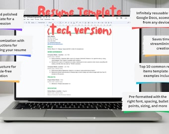 Resume Write Template Builder Job Application Google Docs CV Professional Modern (Tech-friendly)