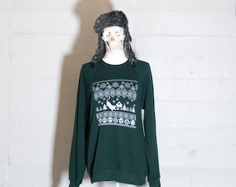 Yule Cat | Ugly Christmas Sweater | goth, cat lover, folklore