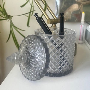 Smokey Grey Vanity Jar, Resin Stash Jar, Resin Jar, Trinket Jar, Home Decor, Jewelry Jar, Catch All