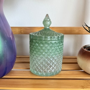 Pistachio Ombre Vanity Jar, Resin Stash Jar, Resin Jar, Trinket Jar, Home Decor, Jewelry Jar, Catch All
