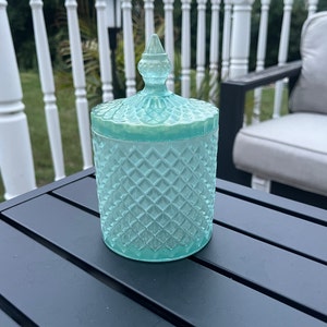 Mermaid Blue Vanity Jar, Resin Stash Jar, Resin Jar, Trinket Jar, Home Decor, Jewelry Jar, Catch All