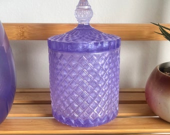 Purple Translucent Vanity Jar, Resin Stash Jar, Resin Jar, Trinket Jar, Home Decor, Jewelry Jar, Catch All