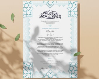 Printable Islamic marriage certificate, Digital download Dini Nikah Belgesi / Printable marriage certificate / Marriage/ parchment