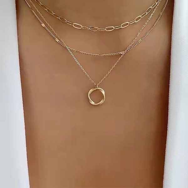 Gold circle necklace - Round necklace - Karma necklace - Minimal necklace - Dainty necklace - Minimalist necklace - Mothers Day Gift