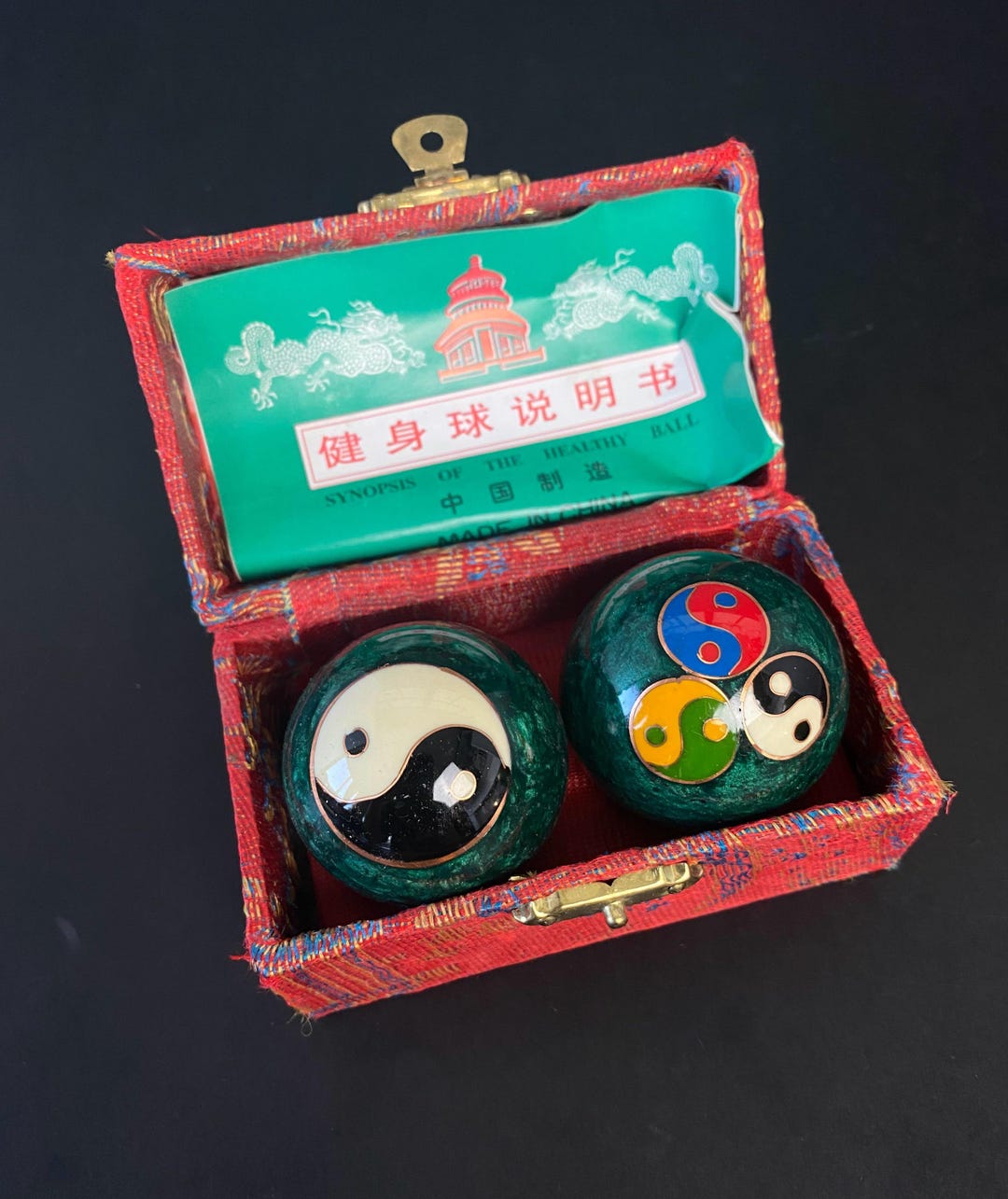 W1129 Vintage Baoding Balls With Yin Yang Design / 42mm Chinese Health ...