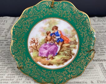 フランス製ヴィンテージリモージュ装飾ミニチュアプレート 直径6 3/4