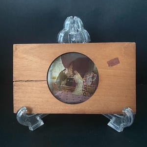 W0565 Antique Magic Lantern Glass Negative Slide In Wood Frame/home décor Frame