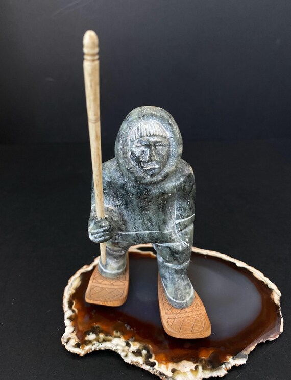 ヴィンテージ カナダ イヌイット エスキモー ソープストーン アート