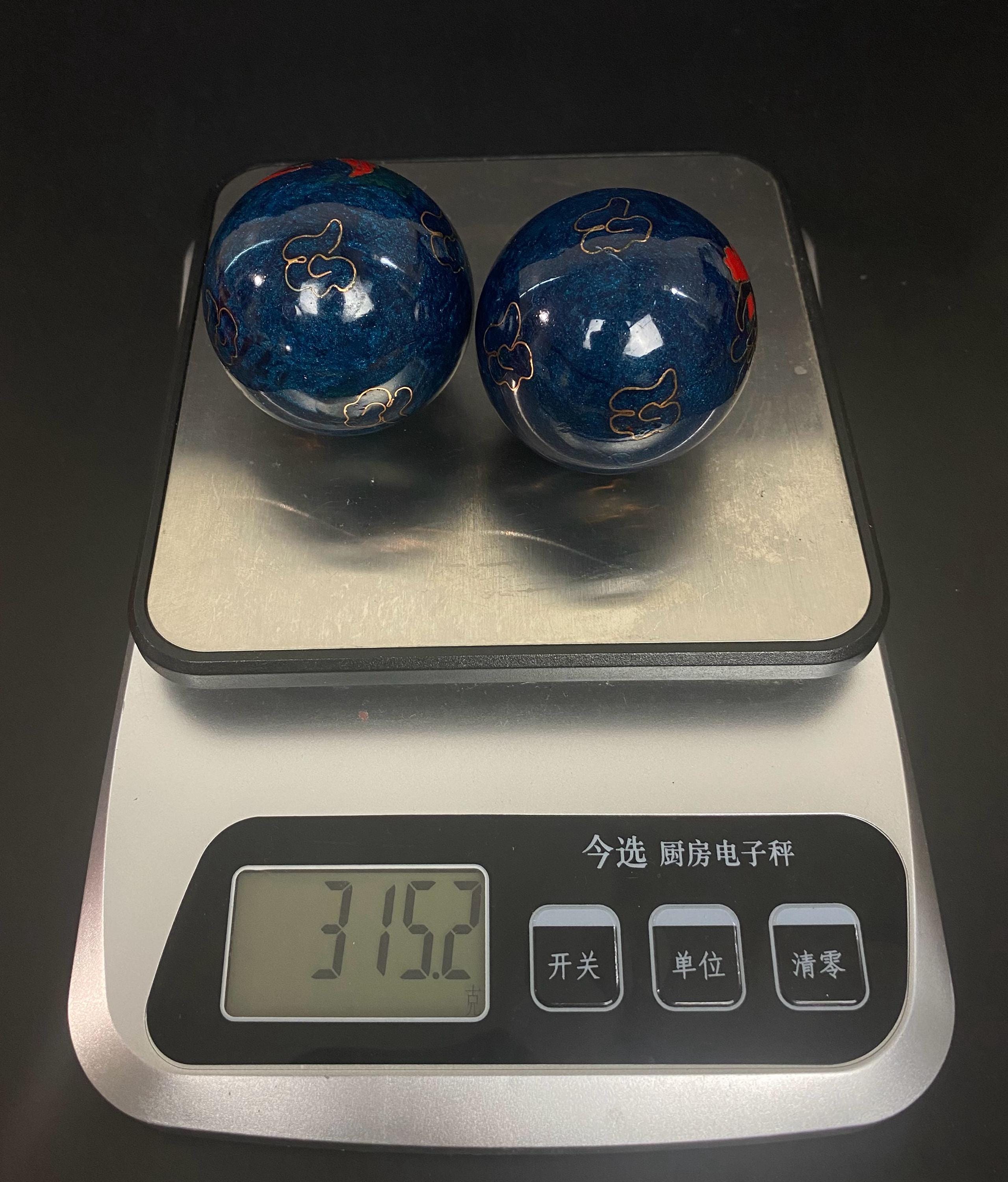 W0363 Vintage Chinese Baoding Iron Balls / Dragon Phoenix