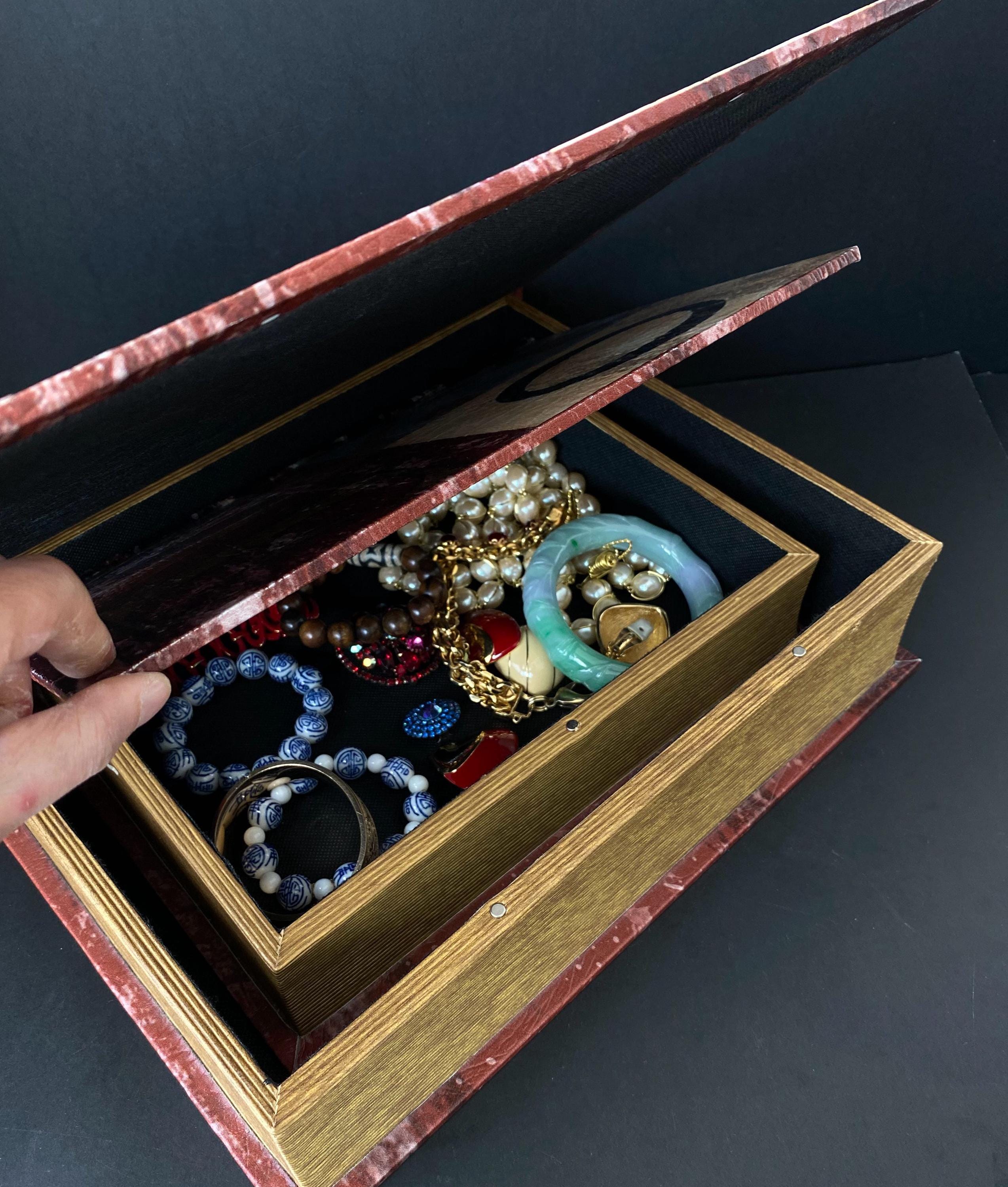 W0853 Vintage Pair of Wood Book Storage Boxes / Wood Jewelry Box