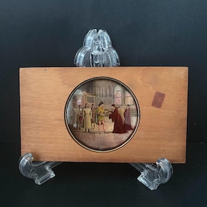 W0563 Antique Magic Lantern Glass Negative Slide In Wood Frame/home décor Frame