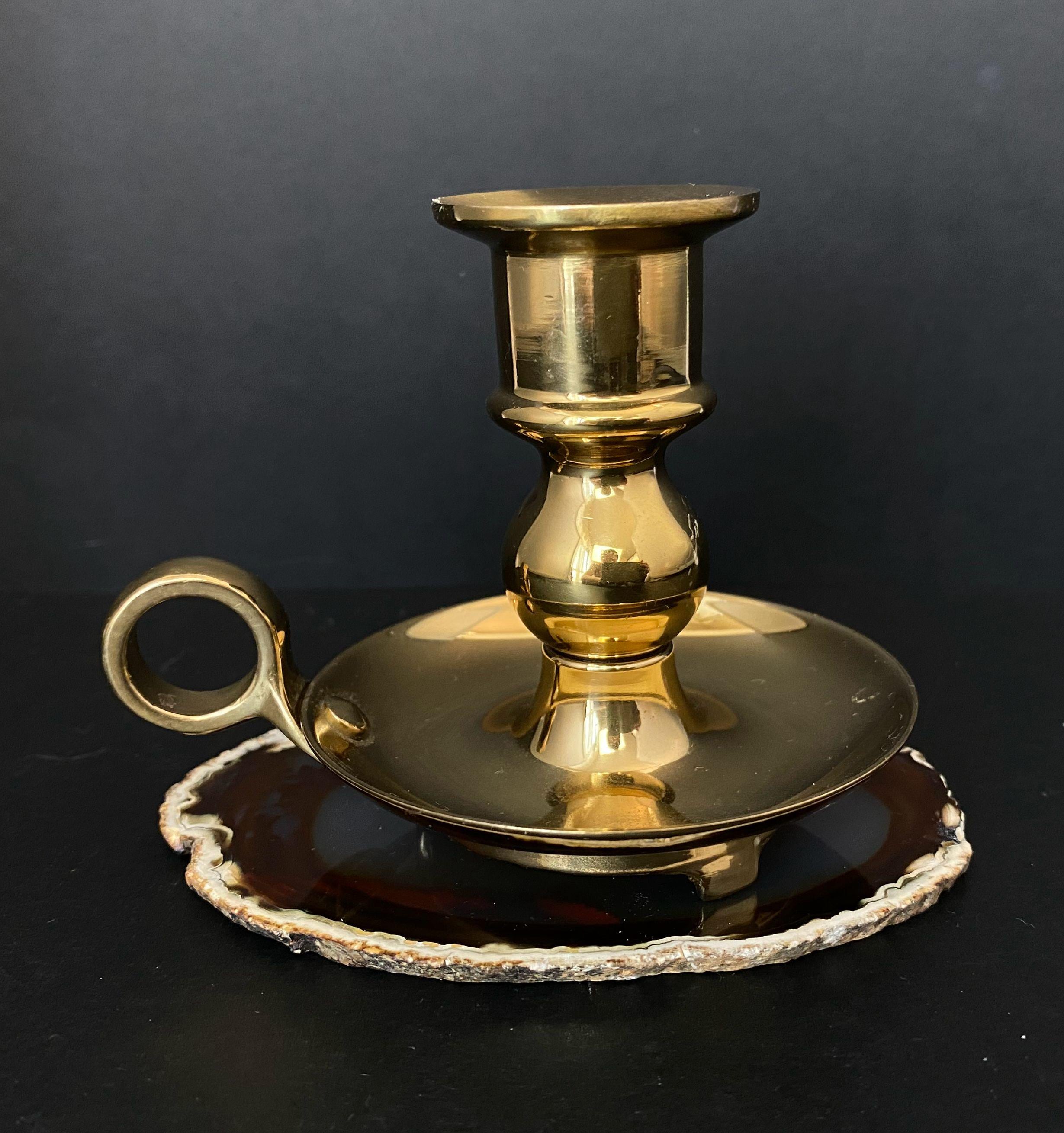 Bougeoir Laiton Doré Satiné | Vente En Ligne Sur