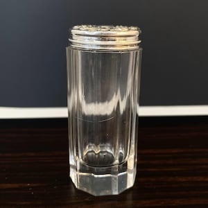 W0109 Antikes Jugendstil Glas Einmachglas / Sammler Glas Deckeldose aus 925er Silber