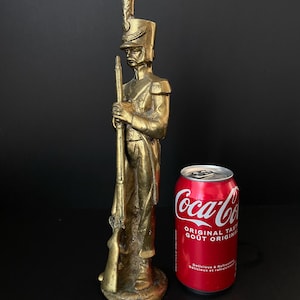 W0903 Vintage messing Napoleontische musketfiguur / Standbeeld Franse leger / Historisch decor 11&quot;