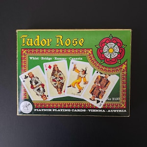 W0683 vintage TUDOR ROSE No.2137 Cartes à jouer Platnik/VIENNE Autriche Double pont/Cartes à jouer 55+55/Jeu de cartes/Jeux complets de cartes