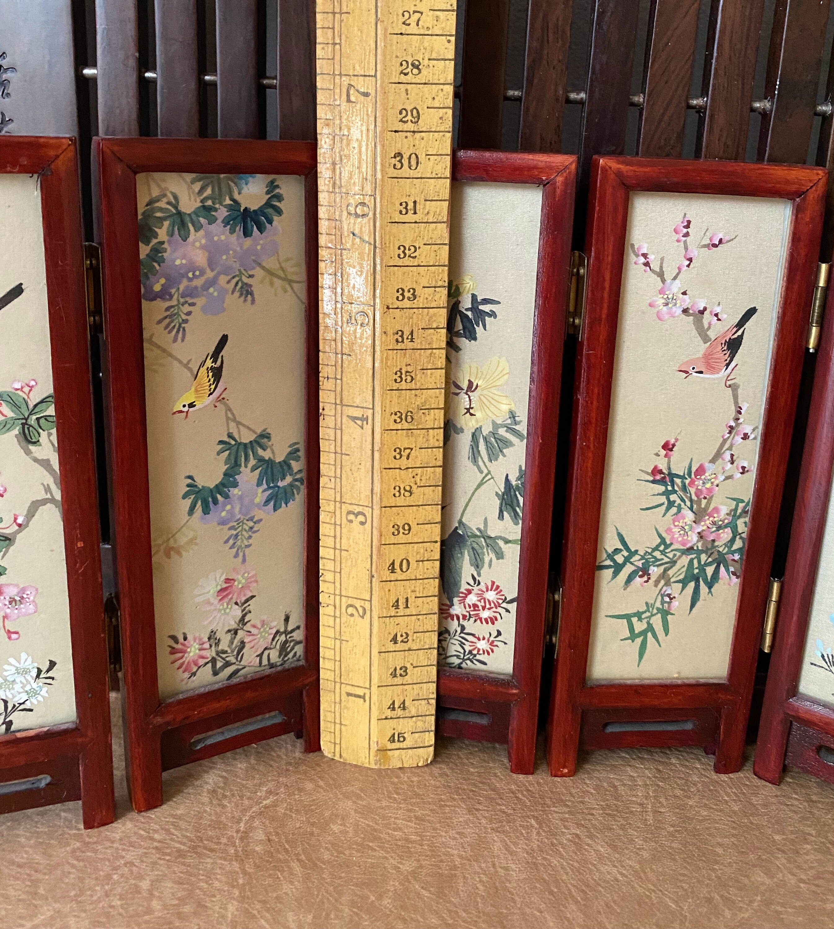 W0028 Vintage/tabletop/chinese Hand-painted / Double-sided Wooden