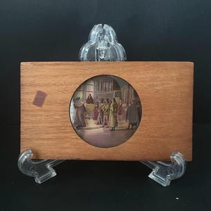 W0559 Antique Magic Lantern Glass Negative Slide In Wood Frame/home décor Frame