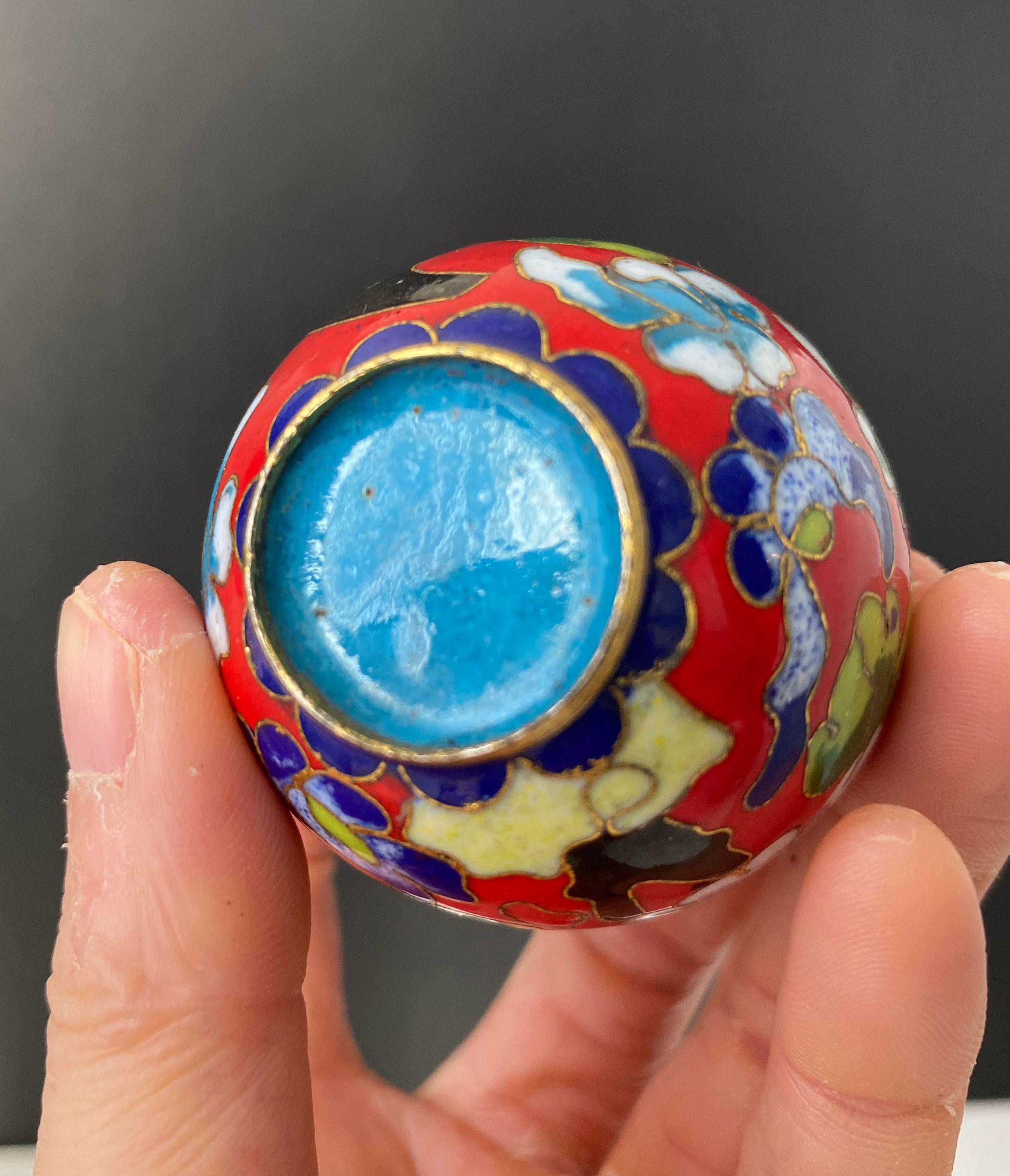 W0742 ヴィンテージ中国七宝焼エナメル花瓶/装飾七宝花瓶 - Etsy 日本
