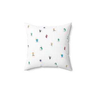 Downhill Skiing Cushion | Ski Decor | Ski Lodge Decor | Ski Gift | Cozy Cushion | Ski Themed Cushion | Alpine Skiing Pillow |