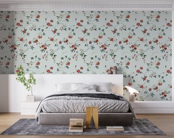 Klassische zierliche florale Spalier-Tapeten-Wandgestaltung, abziehen und aufkleben, selbstklebende Blumentapete für Kinderzimmer, Wandverkleidung X10758