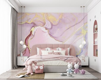 Abstract Wallpaper | Elegant Pink Gold Abstract Mural Wallpaper | Peel and Stick Decal | Removable Wallpaper | Abstract Wall Covering X10747