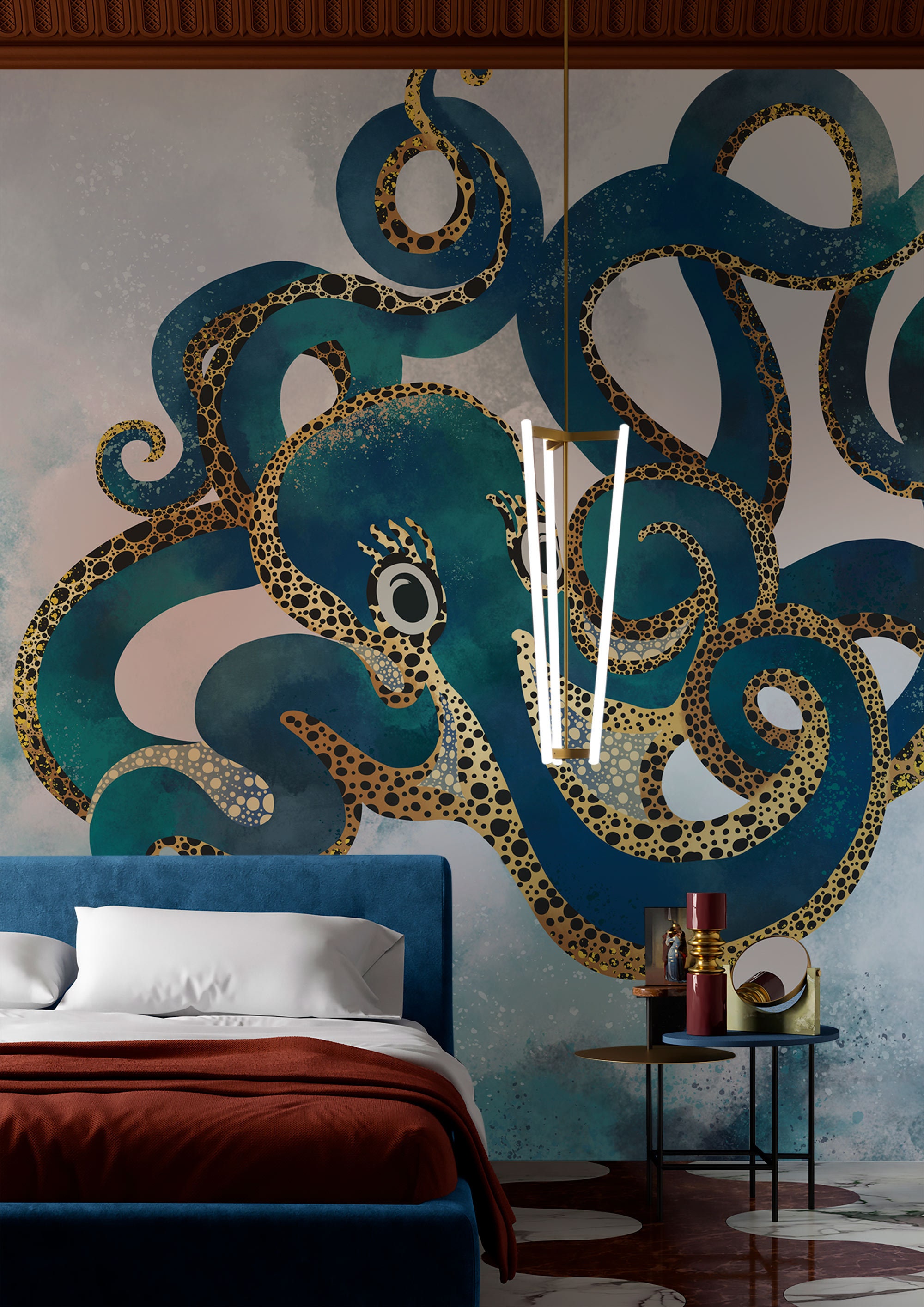 Giant Octopus Wallpaper Mural Peel & Stick Self Adhesive Etsy