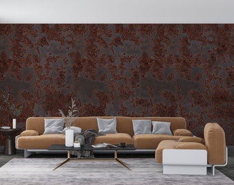 Rustikale Wandtapete aus industriellem Metall mit Patina, abziehen und aufkleben, selbstklebendes Wandbild, abziehen und aufkleben, Wandverkleidung mit Textur X10691