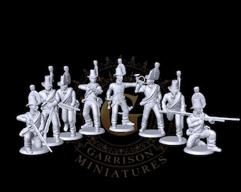 Napoleonic Black Brunswickers Avantgarde Gelernter Jägers x8 28mm 1/56