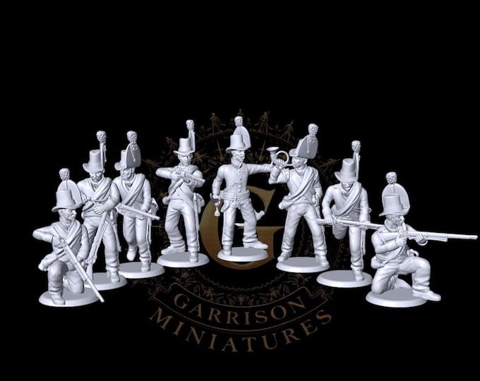 Napoleonic Black Brunswickers Avantgarde Gelernter Jägers x8 28mm 1/56