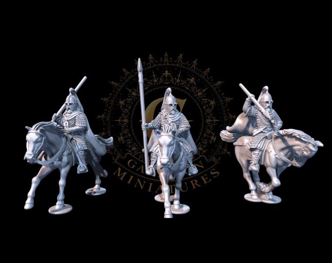 Mounted Huscarls with Spears, 28mm 1/56