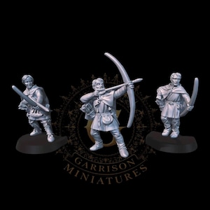 Dark Ages Archers X3 Set 2 - MESBG, Medieval 28mm 1/56 Wargames Collectors Figures by Medbury Miniatures for Garrison Miniatures