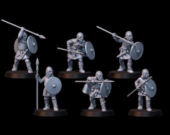 Saxon Warriors Spears & Shields X6 - 28mm