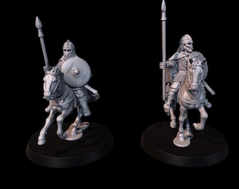 Mounted. Armoured Vendel Warriors Spears Set 2 28mm 1/56
