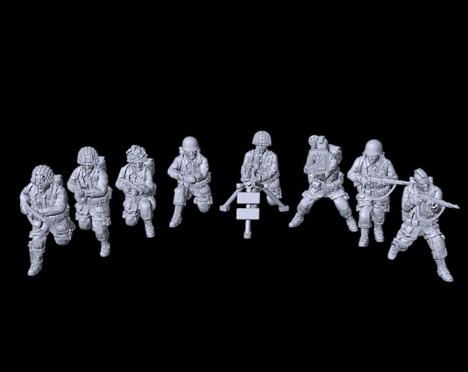 WW2 US Airborne with Captured German Weapons 20mm 1/76