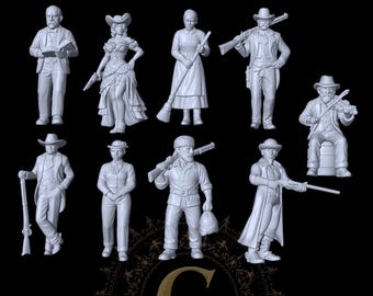 Wild West Townsfolk, 28mm/32mm
