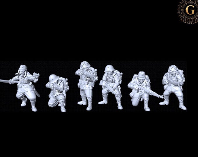 WW2 Japanese Infantry Riflemen & Officer 28mm 1/56