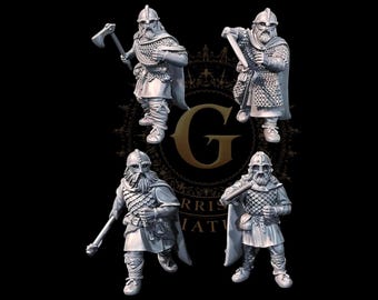 Viking Warriors with Hand Weapons 28mm 1/56