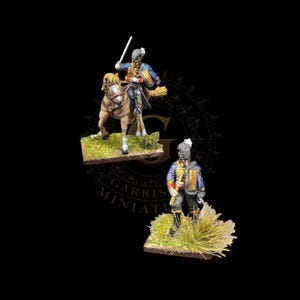 UNPAINTED Napoleonic British Royal Horse Artillery Officer Foot & Mounted 28mm 1/56 Wargames Collectors Figures by Garrison Miniatures