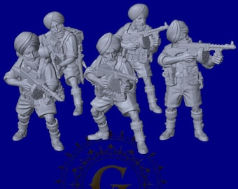 Indian Sikh SMGs X5 - 28mm