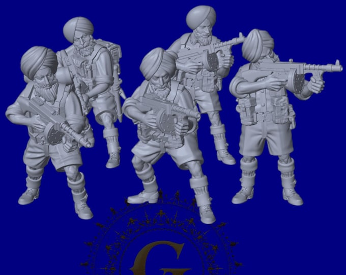 Indian Sikh SMGs X5 - 28mm
