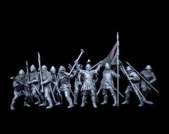 Medieval Men at Arms 2-Handed Weapons 28mm 1/56